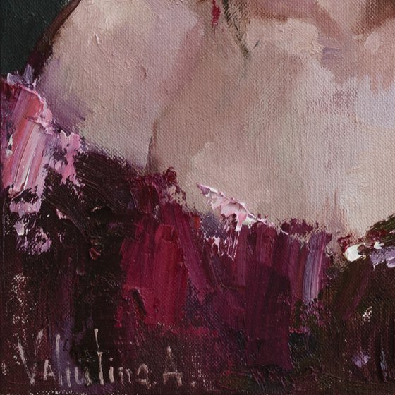Girl portrait  - Original oil female portrait painting