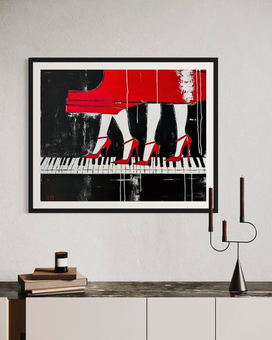 Red High Heels Symphony (Giclée Print)