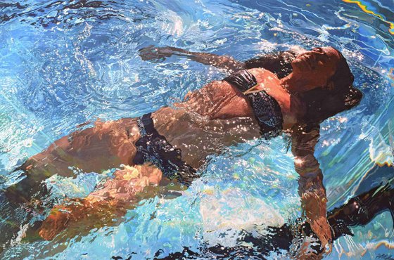Immersed - Extra Large Swimming Painting