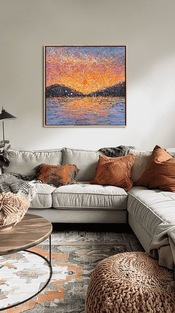 Velvet sunrise - diptych, framed