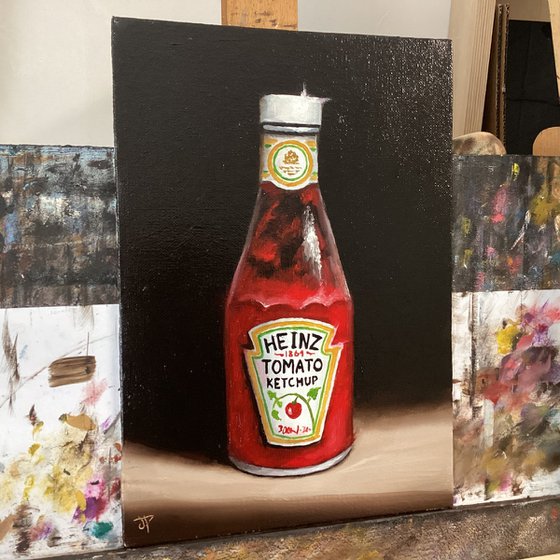 Tomato ketchup still life