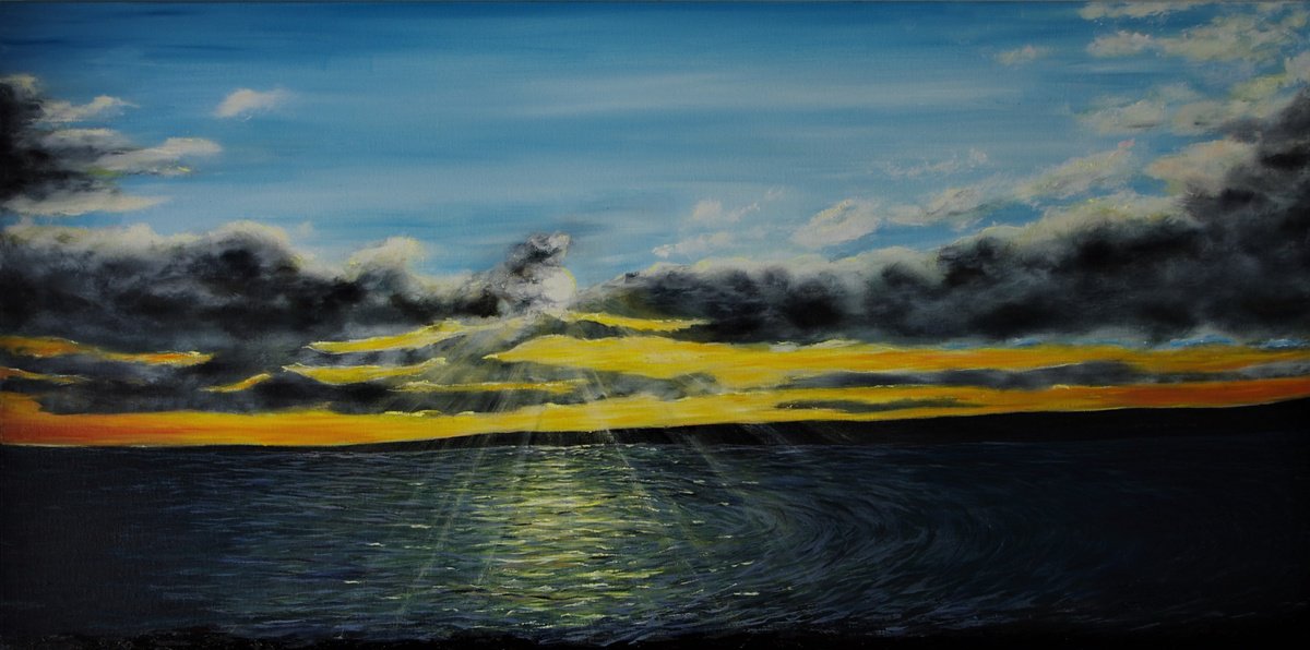 Startling Light Through The Clouds By Hazel Thomson, 39 X 20, Artwork For Sale On Artfinder