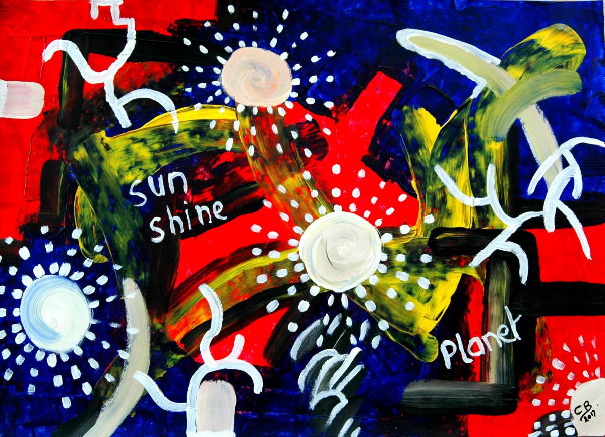 Abstract Acrylic Painting By Cb., 28 X 20, Abstract On Paper. 4, Original Artwork