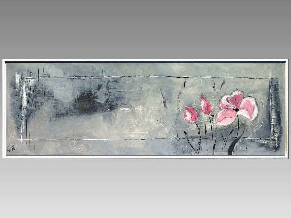 Abstract Acrylic Painting By Edelgard Schroer, 48 X 17, Summer Reverie, Original Artwork