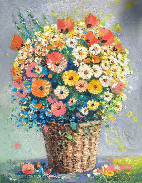 Wildflowers in a Basket