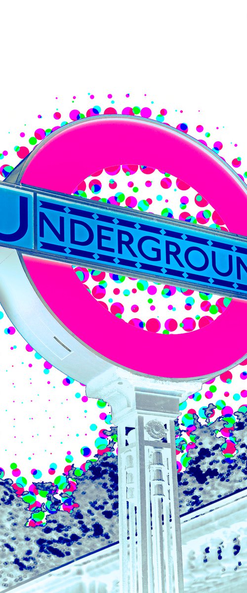 Underground Sign : Colourful NO:1  2/20  18" X 12" by Laura Fitzpatrick
