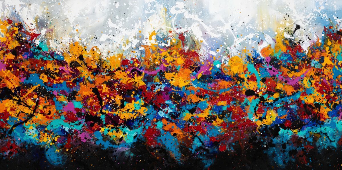 Abstract Acrylic Painting By Art By Catalin, 59 X 30, Love And Desire 216, Original Artwork