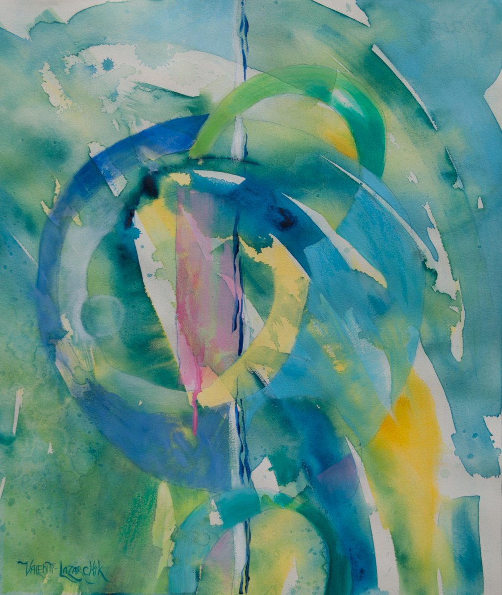 Abstract Watercolour By Gina Valenti-Lazarchik, 16 X 20, You Raise Me Up, Original Artwork