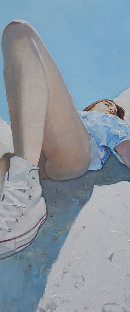 Girl In White Converse by ANASTASIA BALABINA