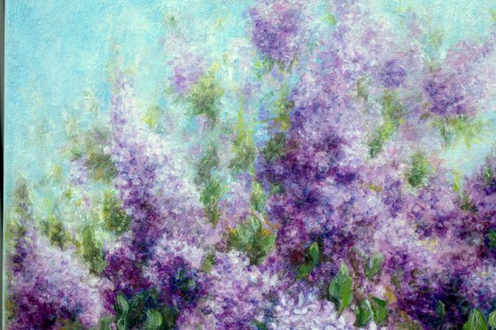 Big size Impressionist oil painting THE SCENT OF LILAC