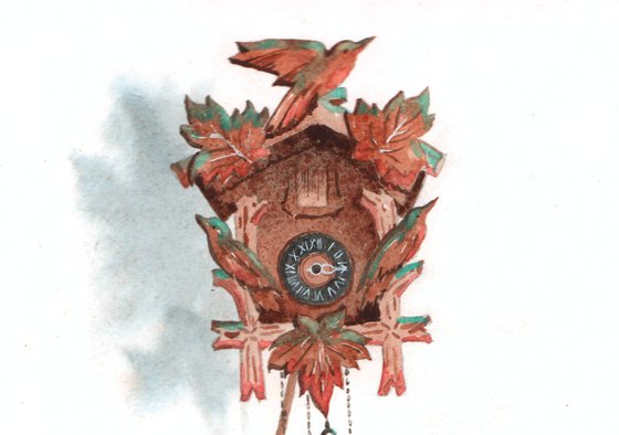 Cuckoo Clock Chimes - original watercolour