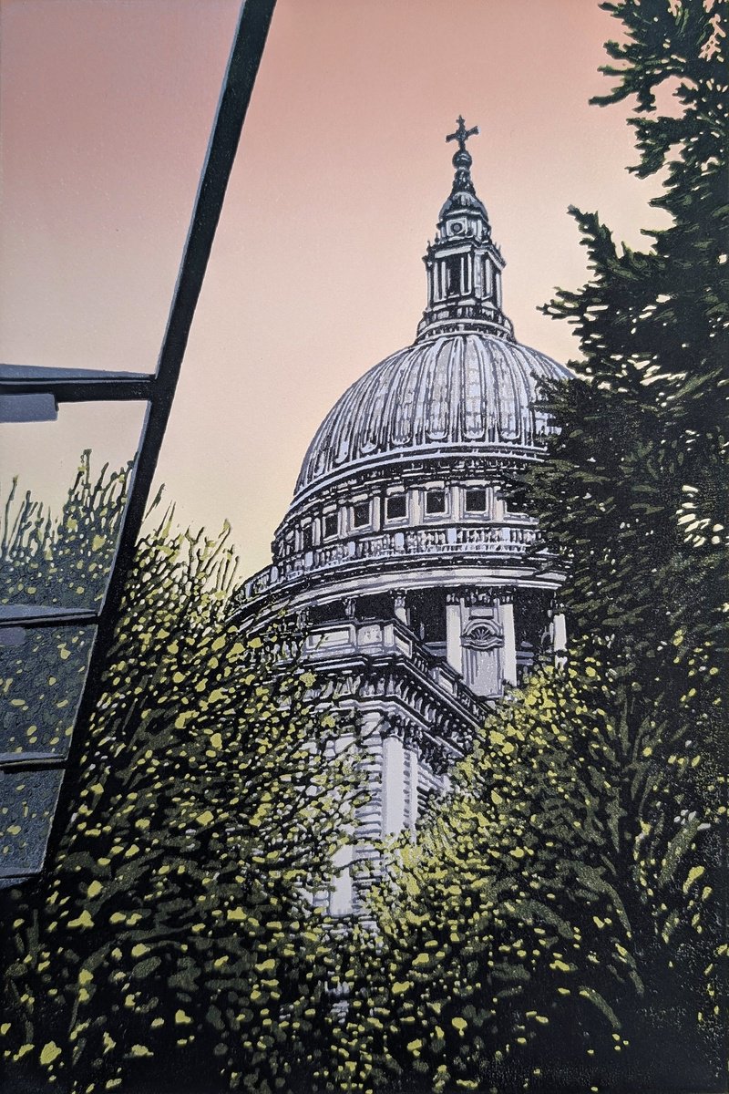 Impressionistic Cityscapes Linocut By Alexandra Buckle, 10 X 14, St Paul