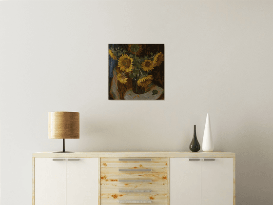 Sunflowers - sunflower still life painting