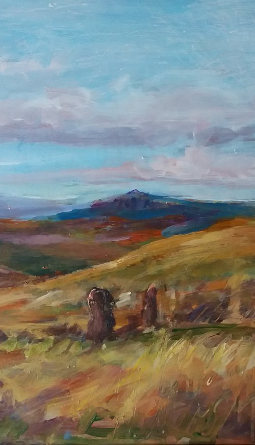 Win Hill from Stanage Edge by Jean  Luce