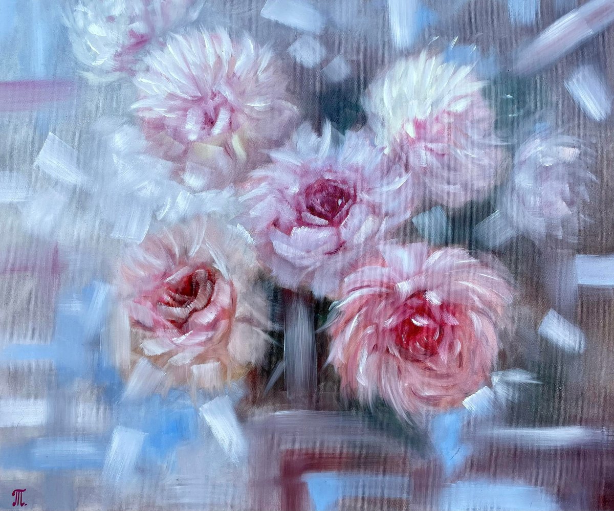 Peonies -abstract style by Tanja Frost