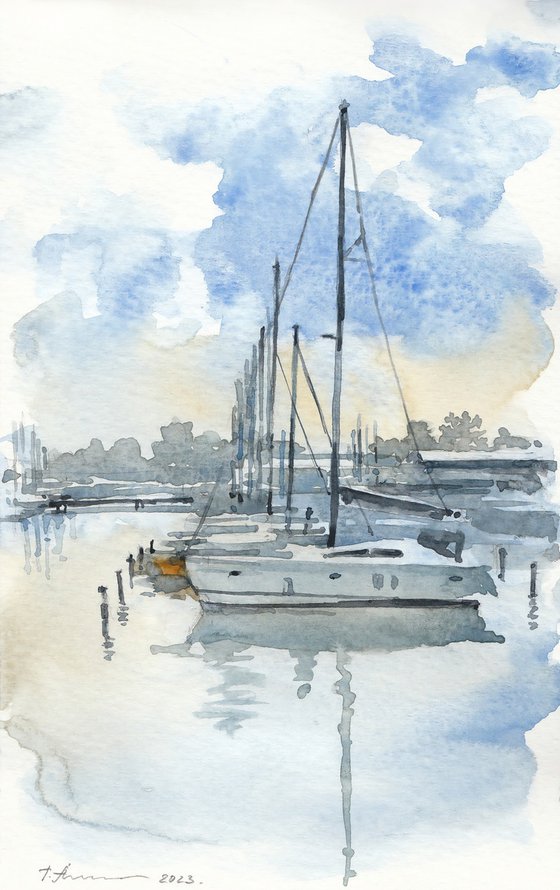 Sail boats in the harbor