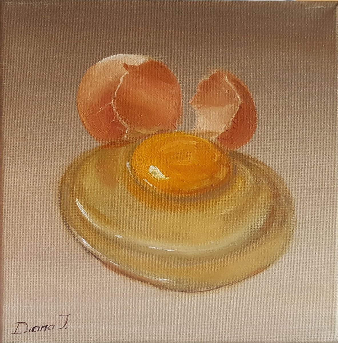 A broken egg Oil painting by Diana Janson Artfinder