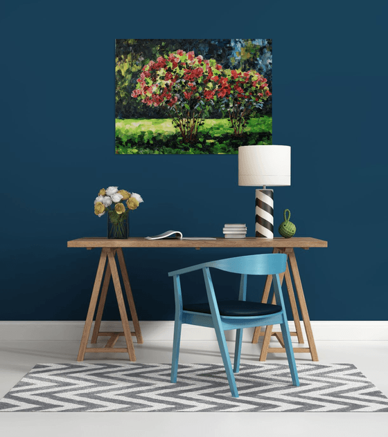 Rose garden large oil painting on canvas