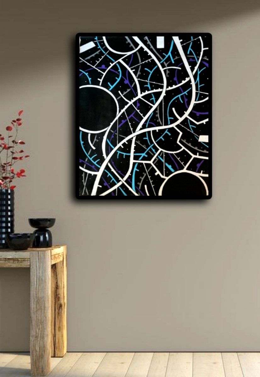 Abstract Acrylic Painting By Riccardo Ticco Capparella, 32 X 39", The Scream Of The Butterfly #2, Original Artwork