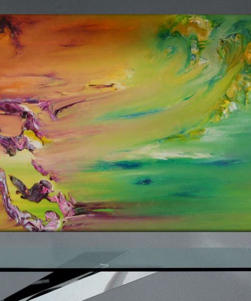 Imminent - Original abstract painting, oil on canvas by Davide De Palma