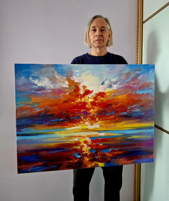 Fiery Glow Over the Silent Sea