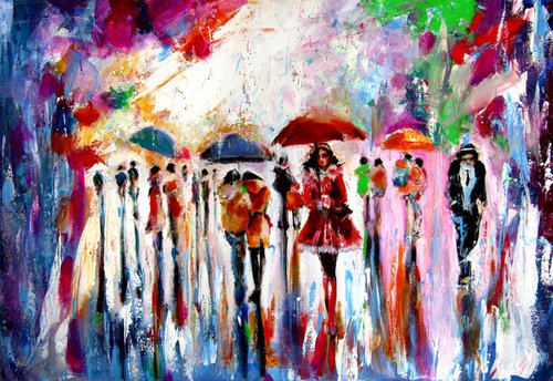 Rain, people and umbrellas II by Kovács Anna Brigitta