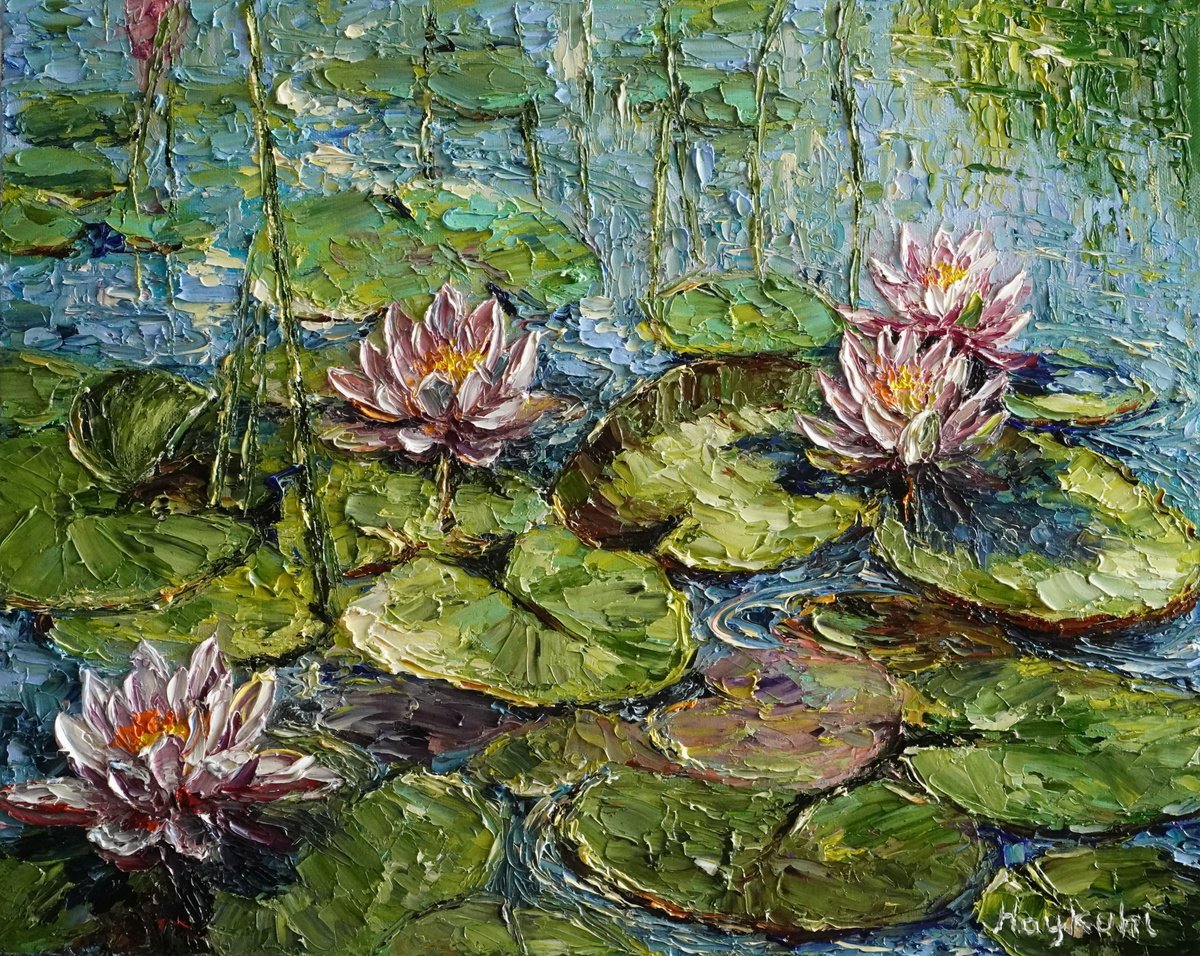 Water Lily Pond By Haykuhi Khachatryan, 20 X 16, Artwork For Sale On Artfinder