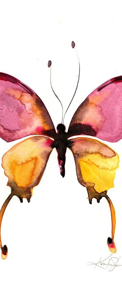 Watercolor Butterfly 10 - Abstract Butterfly Watercolor Painting by Kathy Morton Stanion