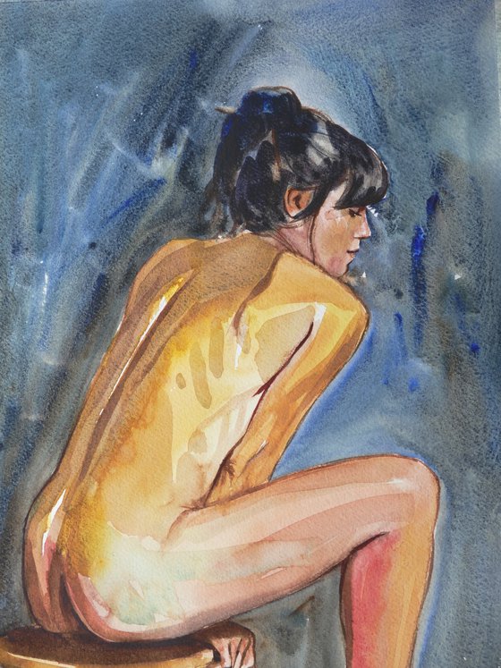 Seated female nude