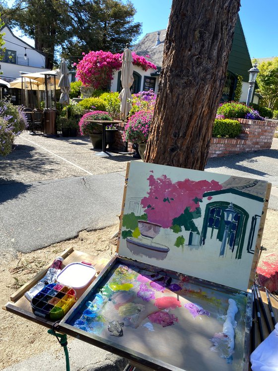 Bougainvillea In Carmel Courtyard