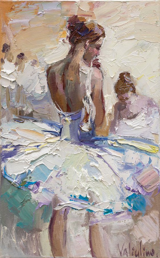 Ballerina - Original oil painting 25 x 40 cm