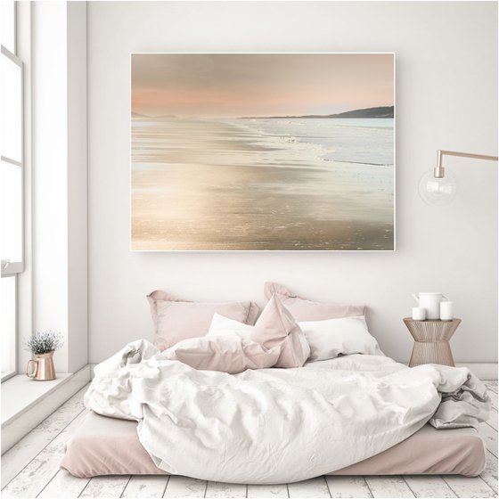 By the Water's Edge - Romantic Rose Gold Sunset 60 x 40 inches Canvas