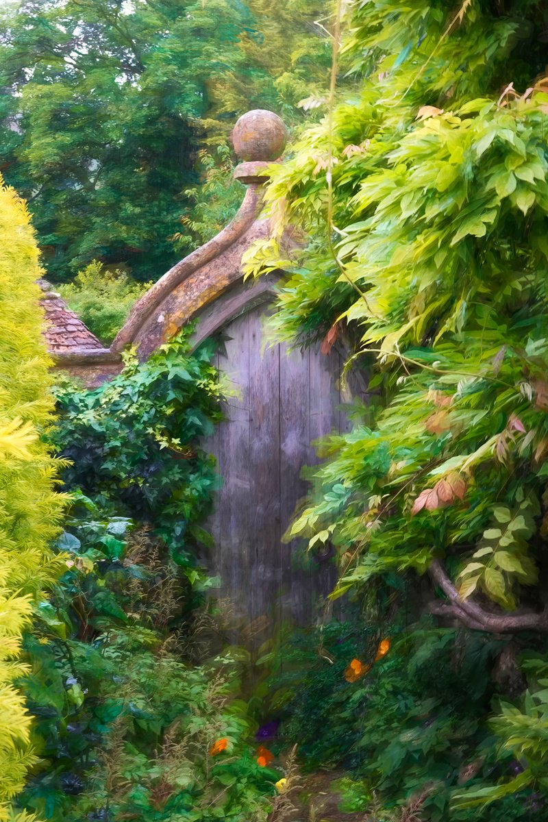 Impressionistic Botanical Photograph By Martin Fry, 15 X 21", The Floral Gate, Original Artwork