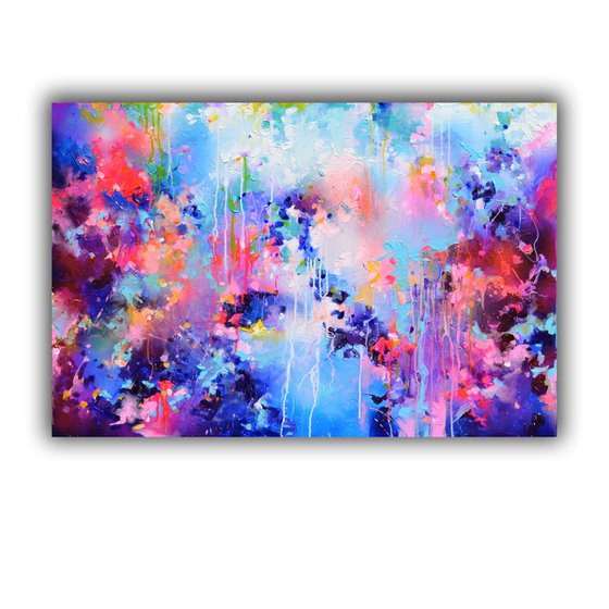 Fresh Moods 83 - Large Abstract Pallet Knife Relief Painting