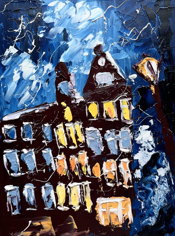 Amsterdam Night - original oil painting