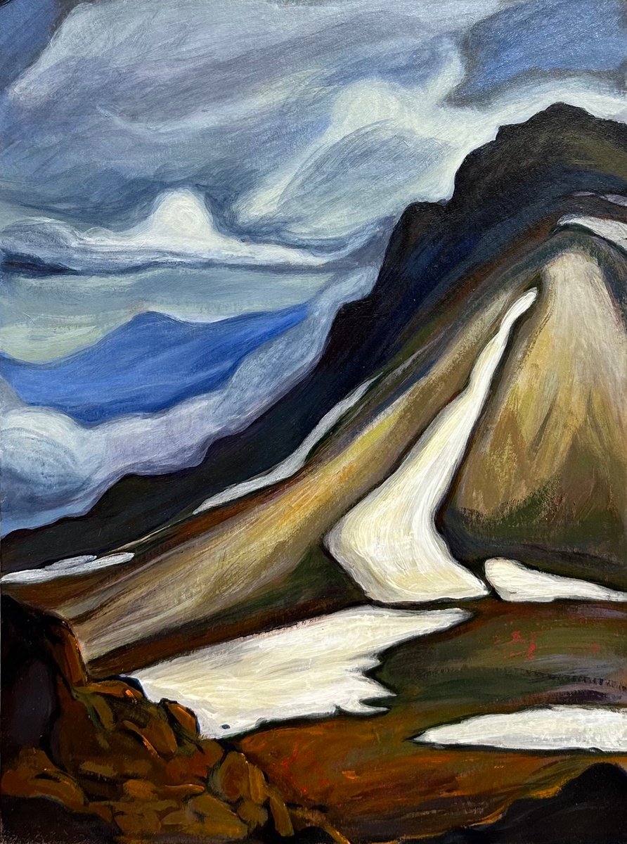 Expressive Landscape Acrylic Painting By Raffi Ghazaryan, 13 X 17",