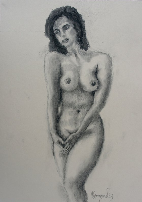 Female Figure 22 Charcoal Sketch