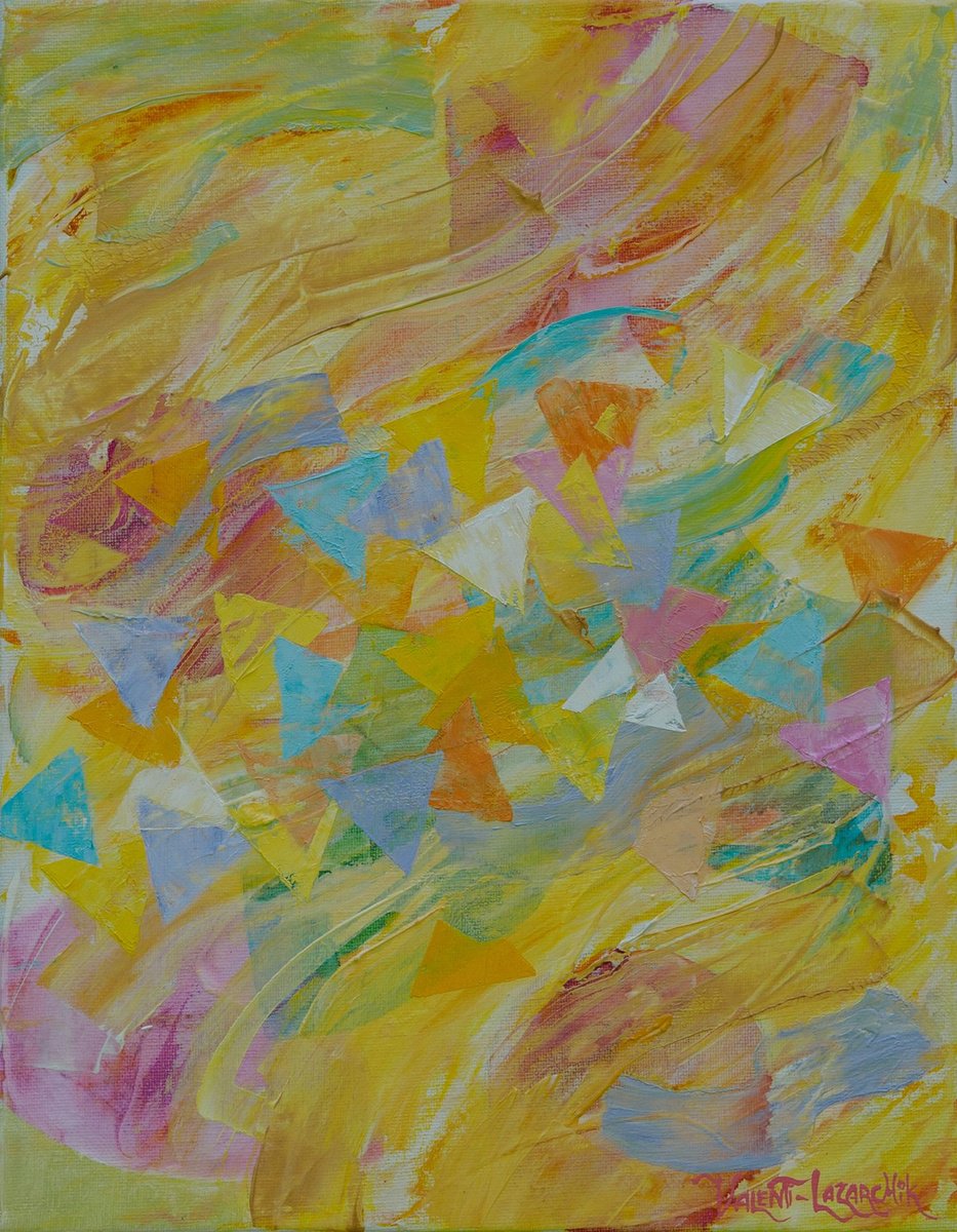 Organic Abstract Painting By Gina Valenti-Lazarchik, 11 X 14, Seek The Lord, Original Artwork