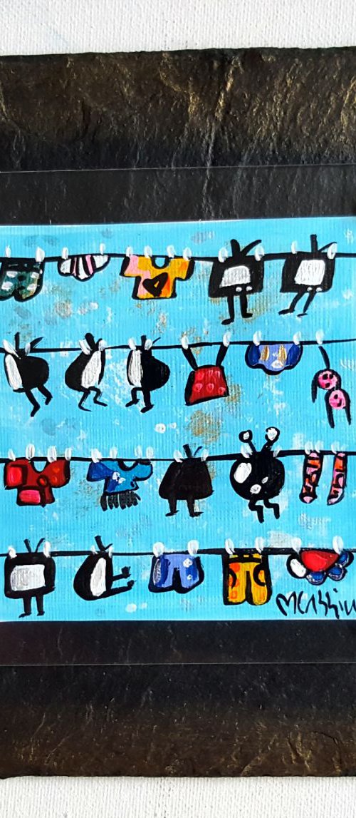 Little  Blue Laundry Televisions by Maria Luisa  Azzini