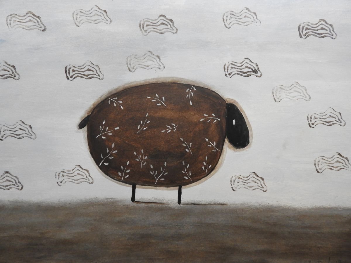 The freaky brown sheep - oil on paper by Silvia Beneforti