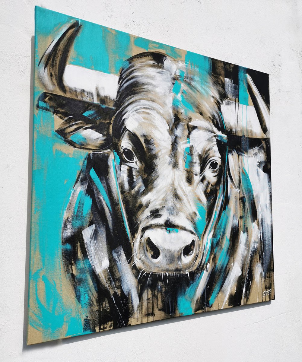 TAURUS #8 - Close up portrait of a bull by Stefanie Rogge