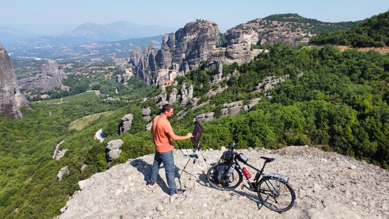 View of the Roussanou Monastery in Meteora