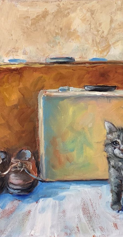 Suitcases and a cat. by Vita Schagen