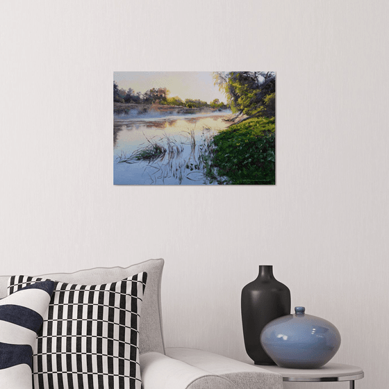 Warm sunrise over the water