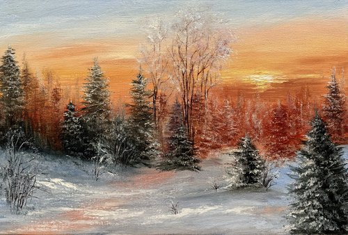 Enchanting Winter Sunset by Tanja Frost