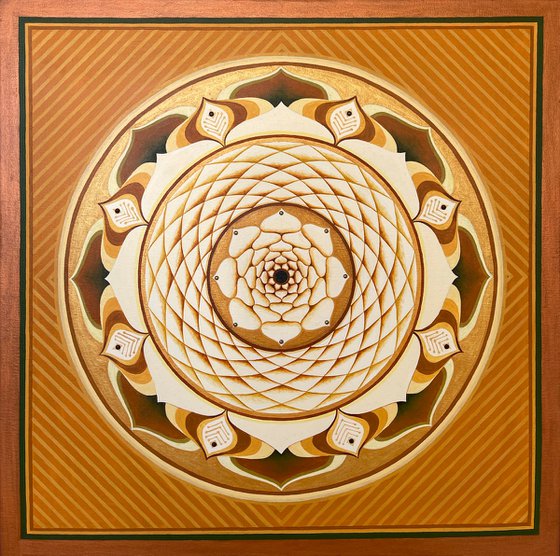 Golden Unfolding Lotus Mandala