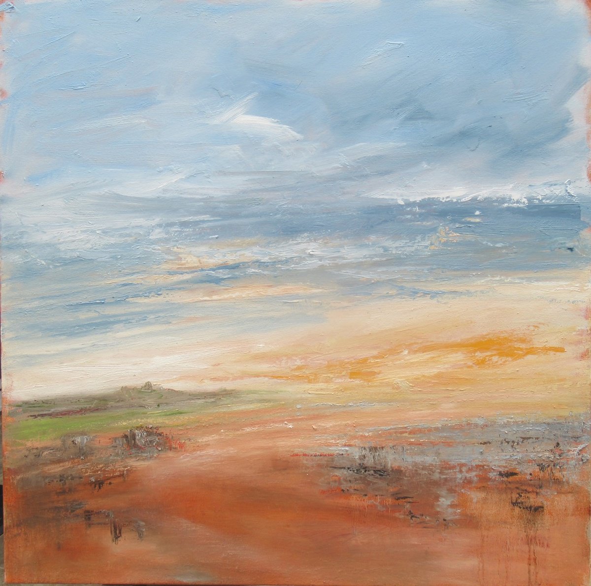 Expressive Landscape Oil Painting By Sherry Edmondson, 35 X 35", The Eternal Cycle, Original Artwork
