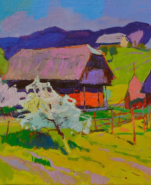 Blossoms Beneath the Thatched Roof by Alexander Shandor