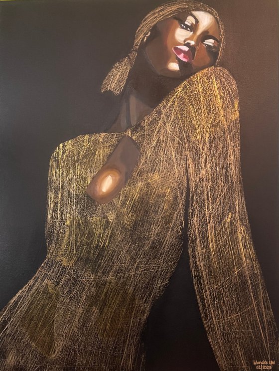 Girl With A Gold Dress