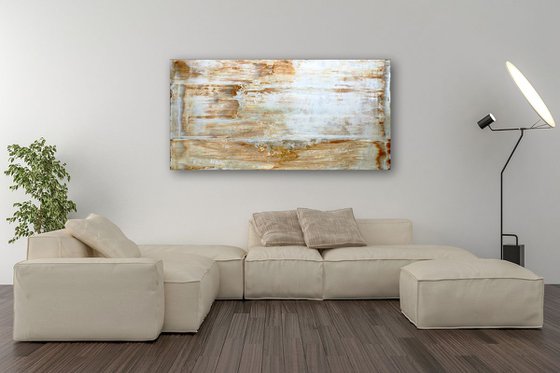 "Amber Waves" - FREE USA SHIPPING - Original Large PMS Acrylic Painting On Board - 48 x 24 inches